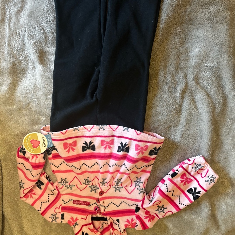 Pink and Black Kids Bottoms Set